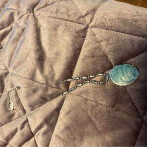New York Silver and Blue Pendant Necklace new